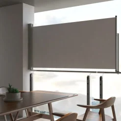 Sisäänvedettävä terassin sivumarkiisi 120 x 300 cm harmaa