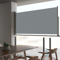 Sisäänvedettävä terassin sivumarkiisi 80x300 cm harmaa
