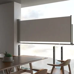 Sisäänvedettävä terassin sivumarkiisi 100 x 300 cm harmaa