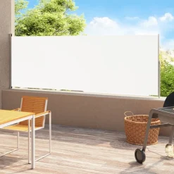 Sisäänvedettävä terassin sivumarkiisi 200x500 cm kerma