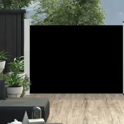 Sisäänvedettävä terassin sivumarkiisi 100x500 cm musta