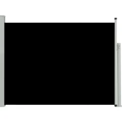 Sisäänvedettävä terassin sivumarkiisi 100x500 cm musta