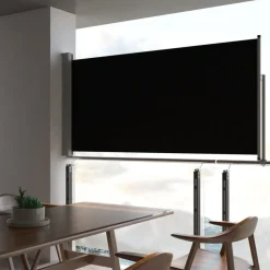 Sisäänvedettävä terassin sivumarkiisi 120 x 300 cm musta