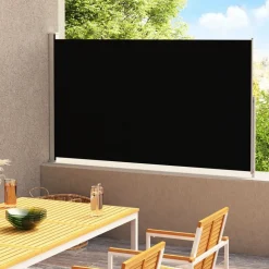 Sisäänvedettävä terassin sivumarkiisi 220x300 cm musta