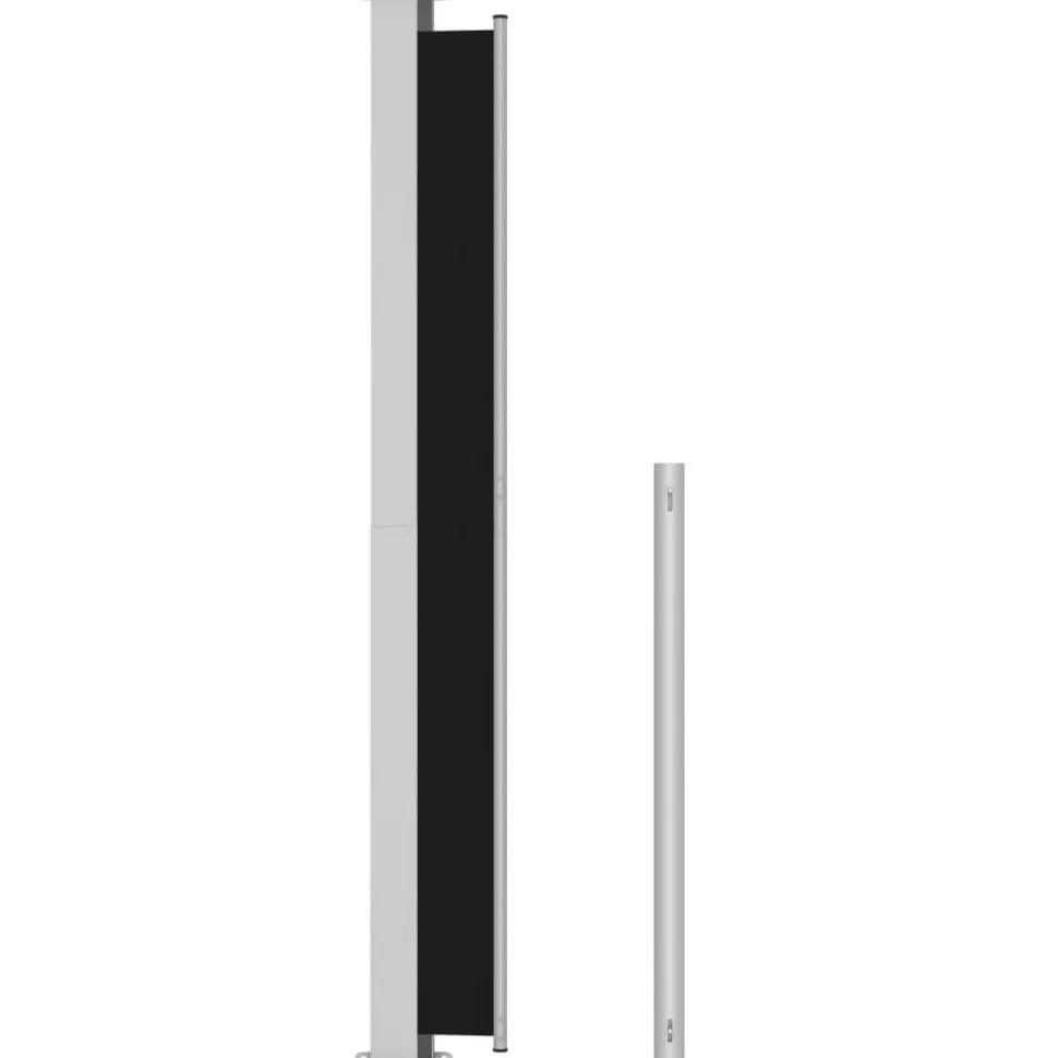 Sisäänvedettävä terassin sivumarkiisi 220x300 cm musta