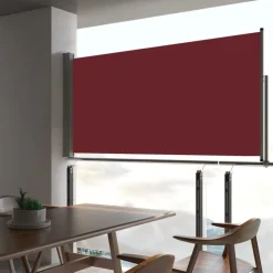 Sisäänvedettävä terassin sivumarkiisi 80x300 cm punainen