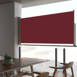 Sisäänvedettävä terassin sivumarkiisi 60x300 cm punainen
