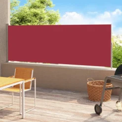 Sisäänvedettävä terassin sivumarkiisi 180x500 cm punainen