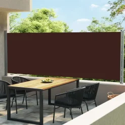 Sisäänvedettävä terassin sivumarkiisi 600x160 cm ruskea