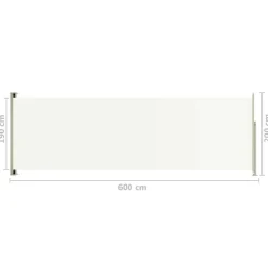Sisäänvedettävä terassin sivumarkiisi 117x600 cm ruskea