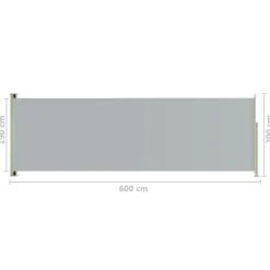 Sisäänvedettävä terassin sivumarkiisi 117x600 cm ruskea