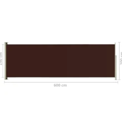 Sisäänvedettävä terassin sivumarkiisi 117x600 cm ruskea