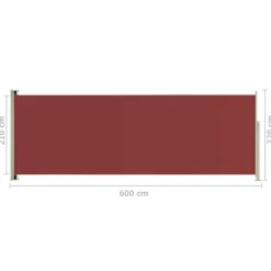 Sisäänvedettävä terassin sivumarkiisi 117x600 cm ruskea
