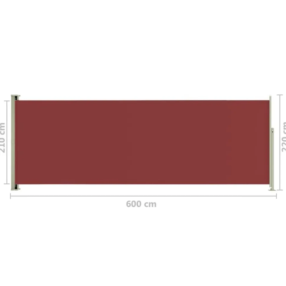 Sisäänvedettävä terassin sivumarkiisi 117x600 cm ruskea