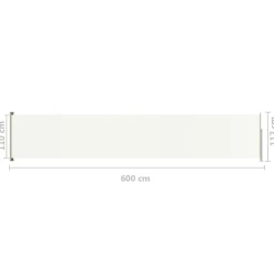 Sisäänvedettävä terassin sivumarkiisi 117x600 cm ruskea