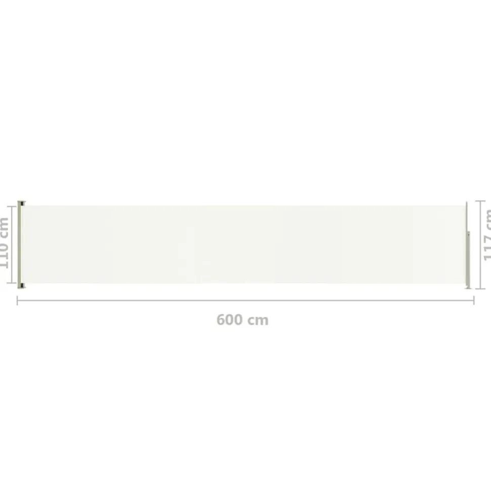 Sisäänvedettävä terassin sivumarkiisi 117x600 cm ruskea