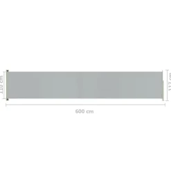 Sisäänvedettävä terassin sivumarkiisi 117x600 cm ruskea