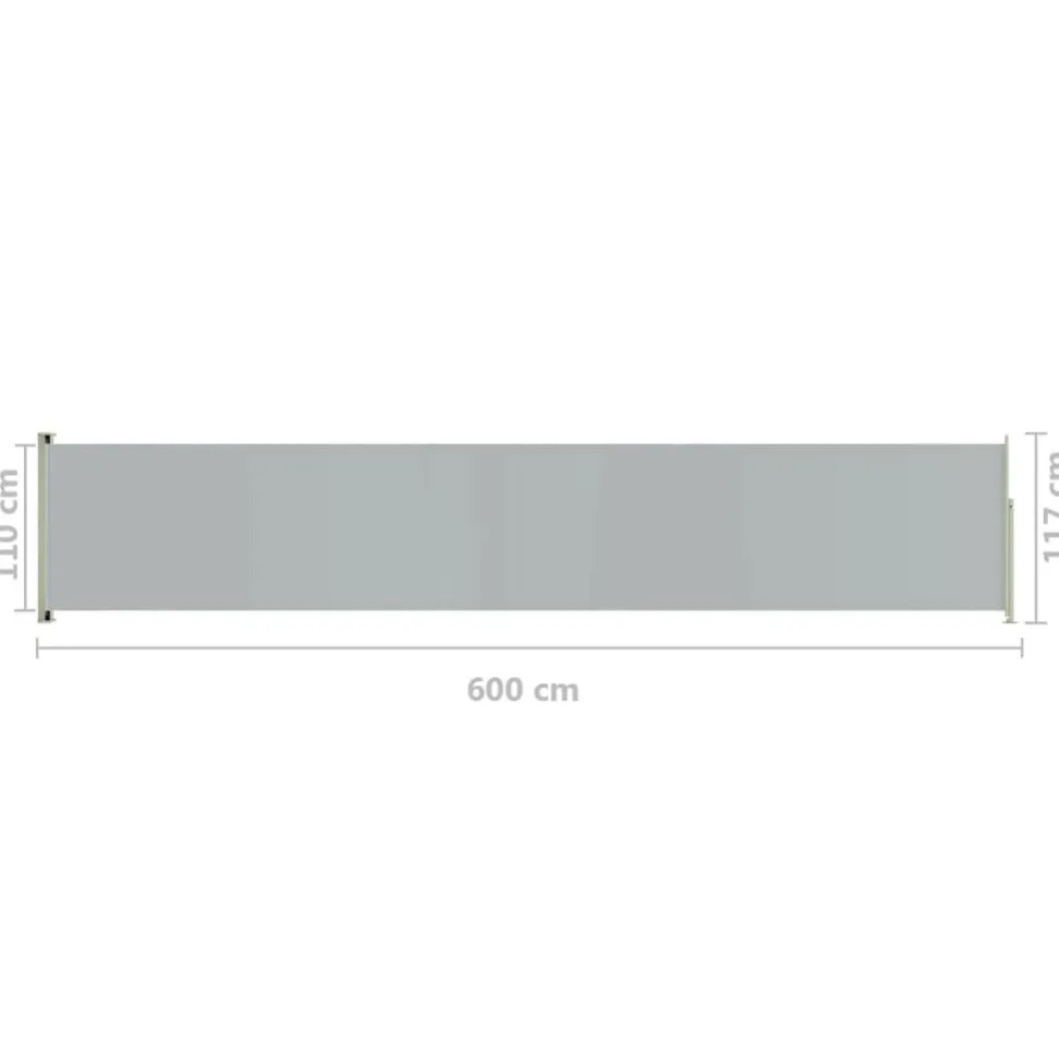 Sisäänvedettävä terassin sivumarkiisi 117x600 cm ruskea