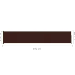 Sisäänvedettävä terassin sivumarkiisi 117x600 cm ruskea