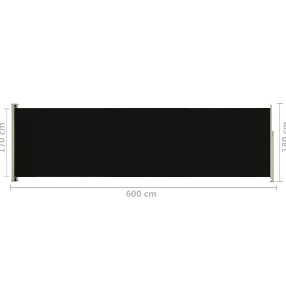 Sisäänvedettävä terassin sivumarkiisi 117x600 cm ruskea