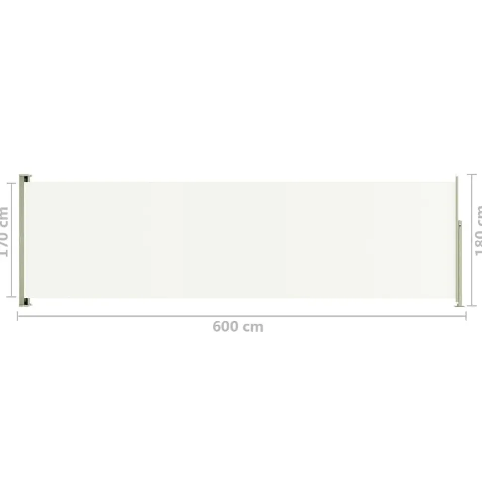 Sisäänvedettävä terassin sivumarkiisi 117x600 cm ruskea