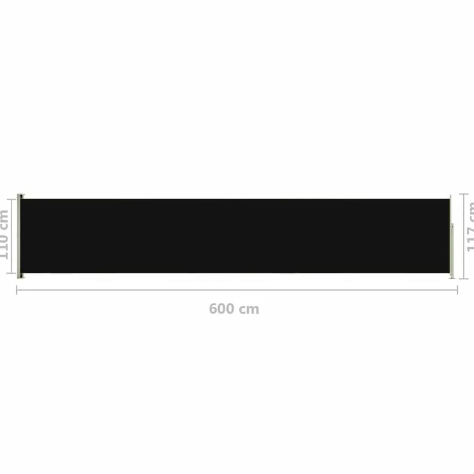 Sisäänvedettävä terassin sivumarkiisi 117x600 cm ruskea