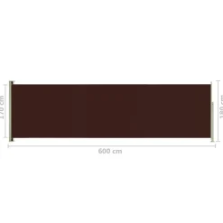 Sisäänvedettävä terassin sivumarkiisi 117x600 cm ruskea