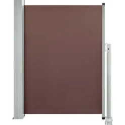 Sisäänvedettävä terassin sivumarkiisi 100x300 cm ruskea harmaa jalusta