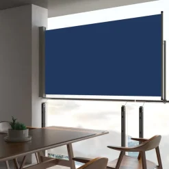 Sisäänvedettävä terassin sivumarkiisi 160x300 cm sininen