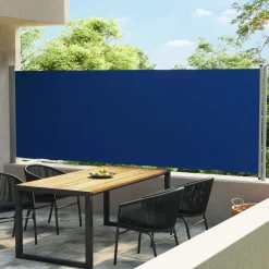Sisäänvedettävä terassin sivumarkiisi 600x160 cm sininen