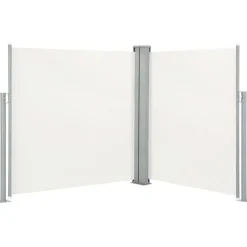 Sisäänvedettävä terassin tuplasivumarkiisi 170x600 cm kerma