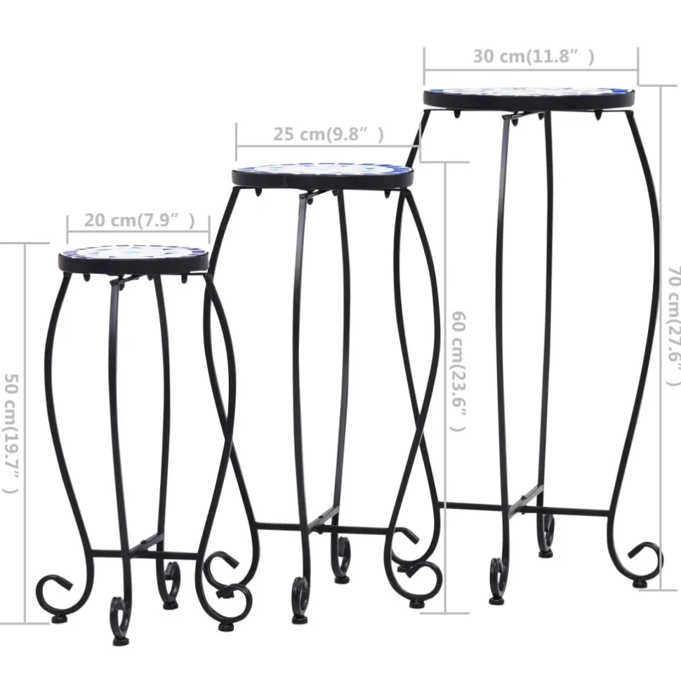 Sivupöytä/kasviteline mosaiikki terrakotta (41127)