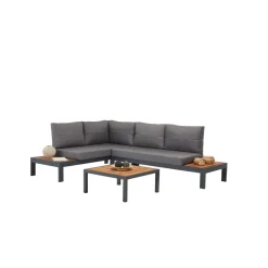 Sohvaryhmä Linento Garden Verona Wood, 4-istuttava, harmaa