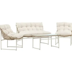 Sohvaryhmä Venture Home Tina, 2-istuttava sohva + 2 lepotuolia + sohvapöytä, beige