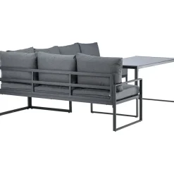 Sohvaryhmä Venture Home Zingaro, 5-istuttava kulmasohva + sohvapöytä, musta/harmaa
