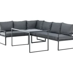 Sohvaryhmä Venture Home Zingaro, 5-istuttava kulmasohva + sohvapöytä, musta/harmaa
