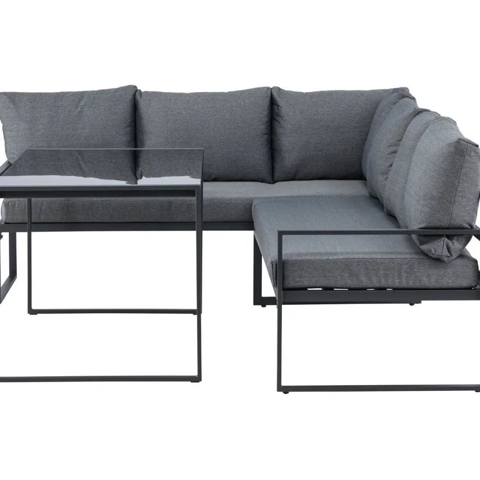 Sohvaryhmä Venture Home Zingaro, 5-istuttava kulmasohva + sohvapöytä, musta/harmaa
