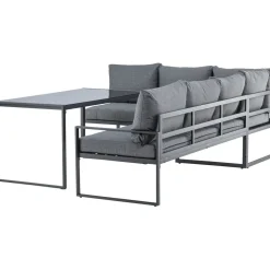 Sohvaryhmä Venture Home Zingaro, 5-istuttava kulmasohva + sohvapöytä, musta/harmaa