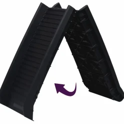 Taitettava koiran ramppi musta 155,5x40x15,5 cm