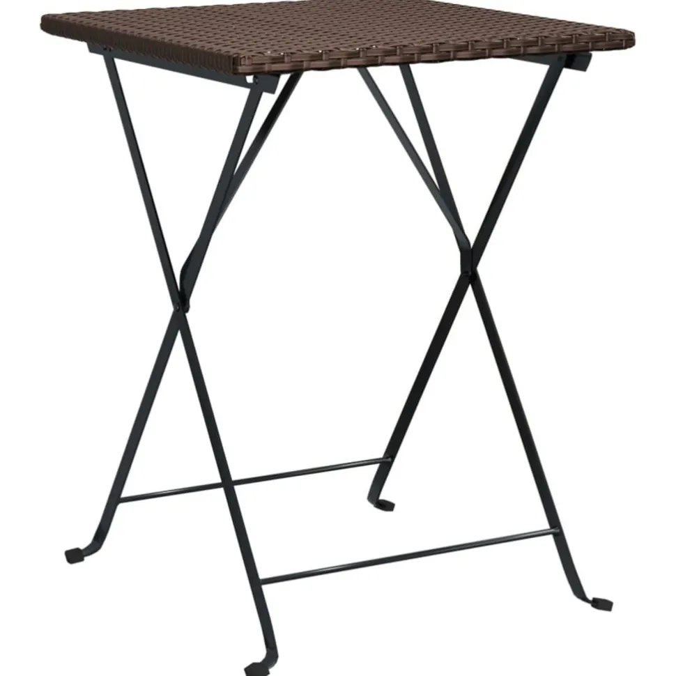 Taitettava bistropöytä ruskea 55x54x71 cm polyrottinki
