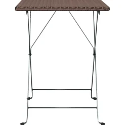 Taitettava bistropöytä ruskea 55x54x71 cm polyrottinki