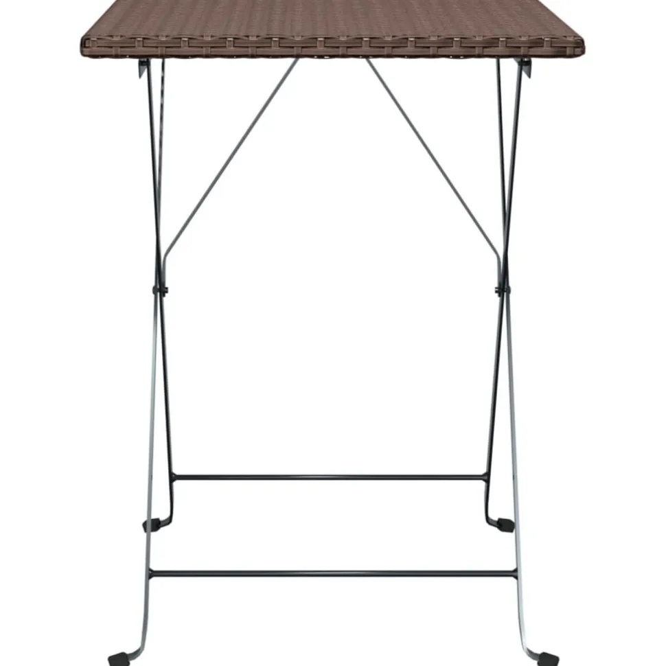 Taitettava bistropöytä ruskea 55x54x71 cm polyrottinki