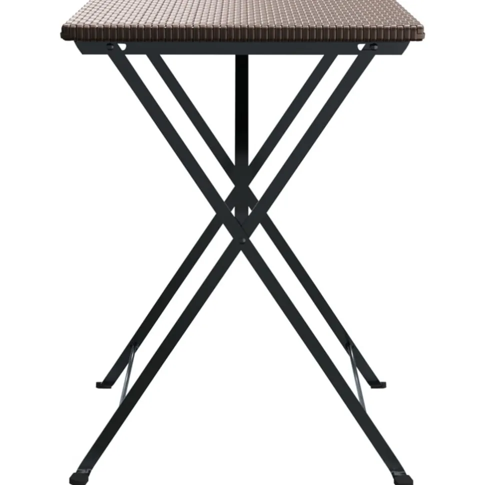 Taitettava bistropöytä ruskea 55x54x71 cm polyrottinki