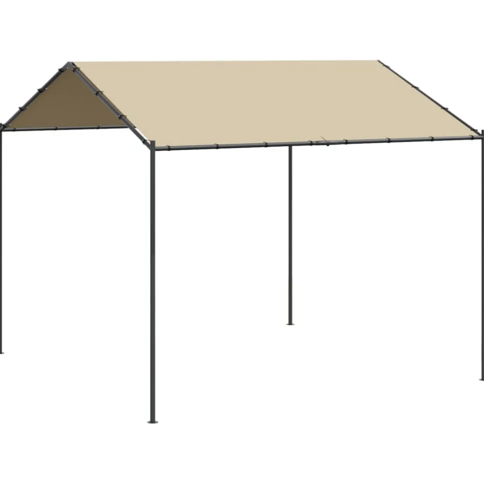Telttakatos beige 3x3 m teräs ja kangas