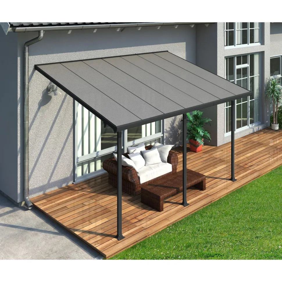 Terassikatos Palram-Canopia Feria 3 x 4,25 m harmaa/kirkas