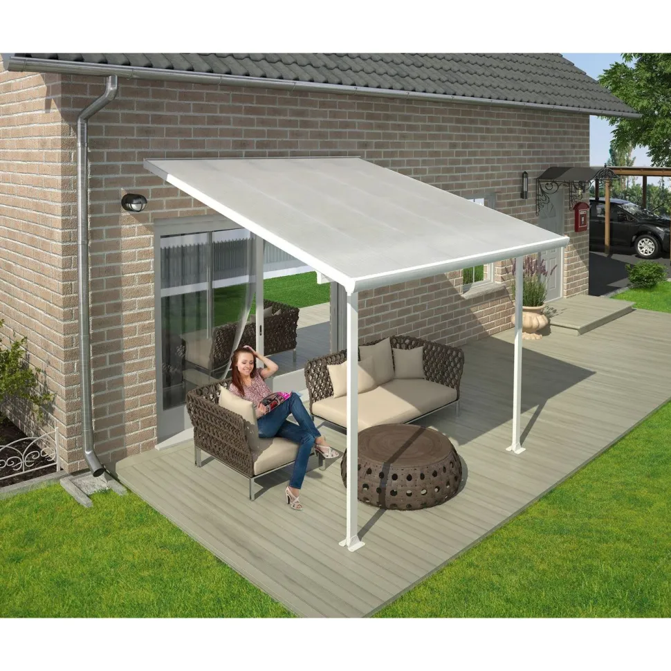 Terassikatos Palram-Canopia Feria 3x3 m valkoinen/kirkas