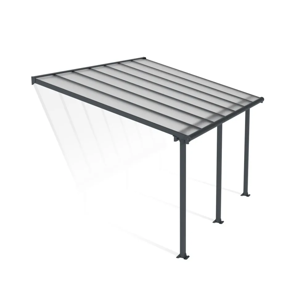 Terassikatos Palram-Canopia Olympia 3x4,25 m harmaa/kirkas