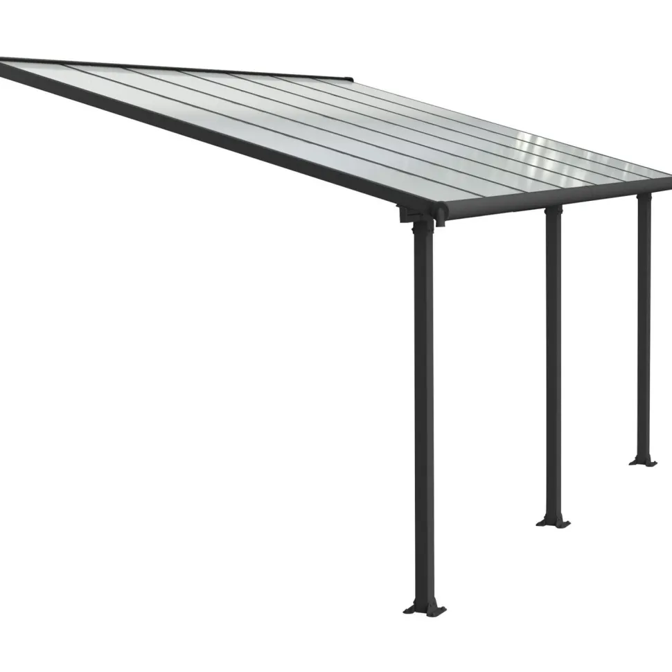 Terassikatos Palram-Canopia Olympia 3x4,25 m harmaa/kirkas