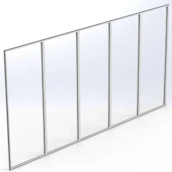 Terassilasi Keraplast P23 kiinteä 5-os., valkoinen, kirkas lasi, mittatilaus