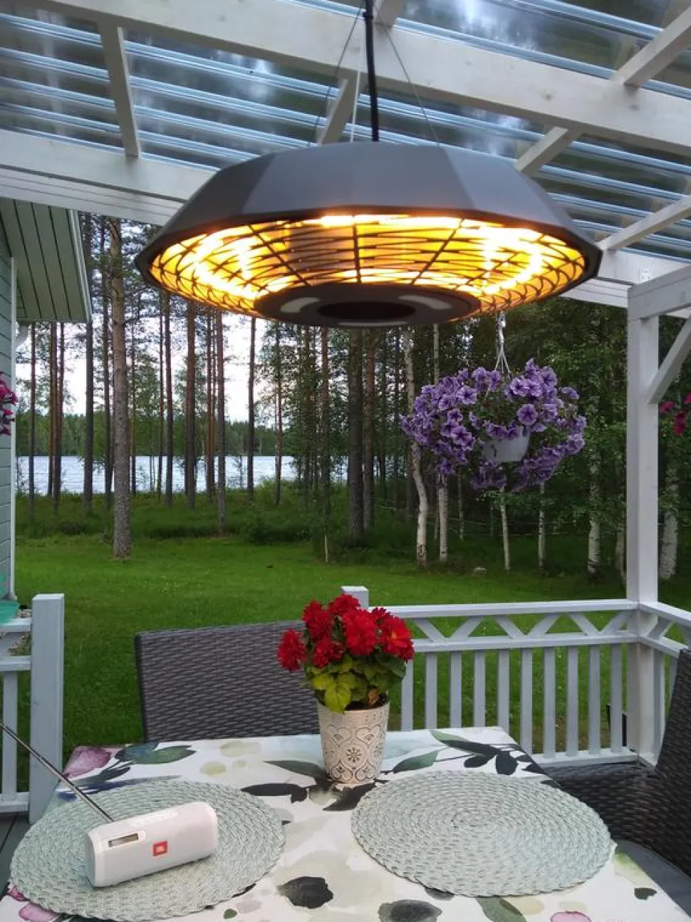 Terassilämmitin Hortus ripustettava malli 2000 W HA sis. kaukosäädin